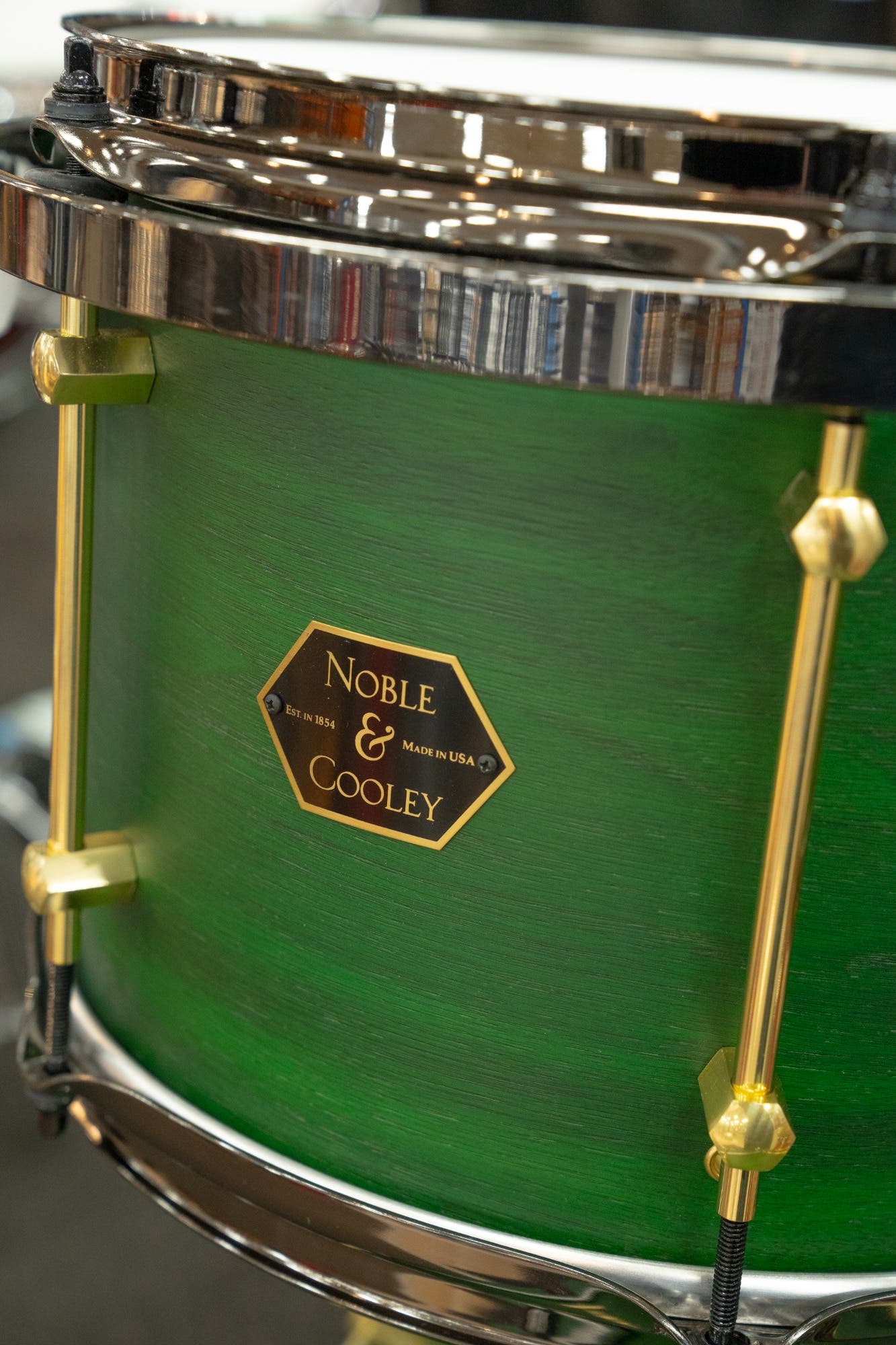 Noble and Cooley Walnut Ply 4pc Drum Kit - Green Stain Matte