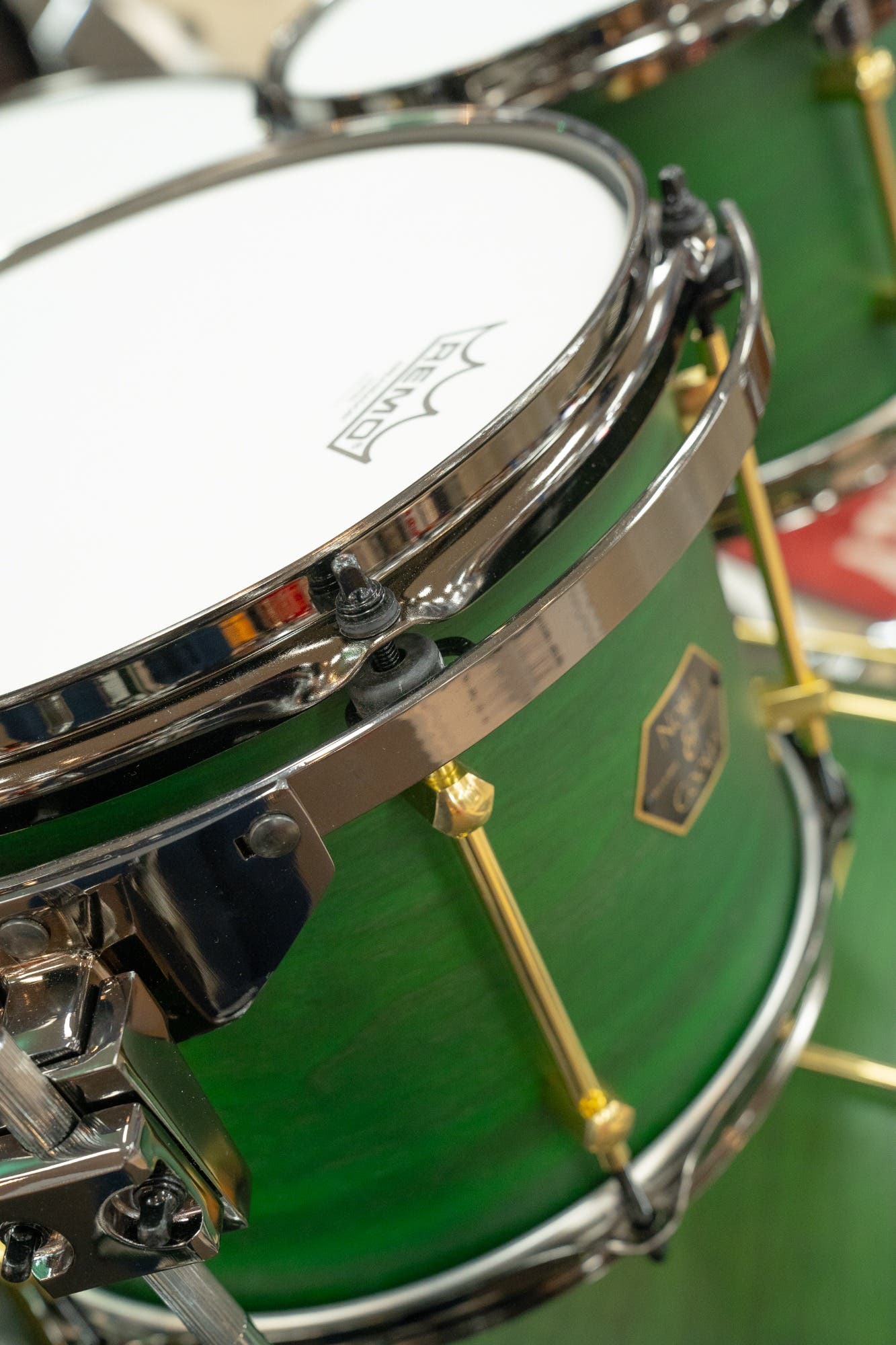 Noble and Cooley Walnut Ply 4pc Drum Kit - Green Stain Matte