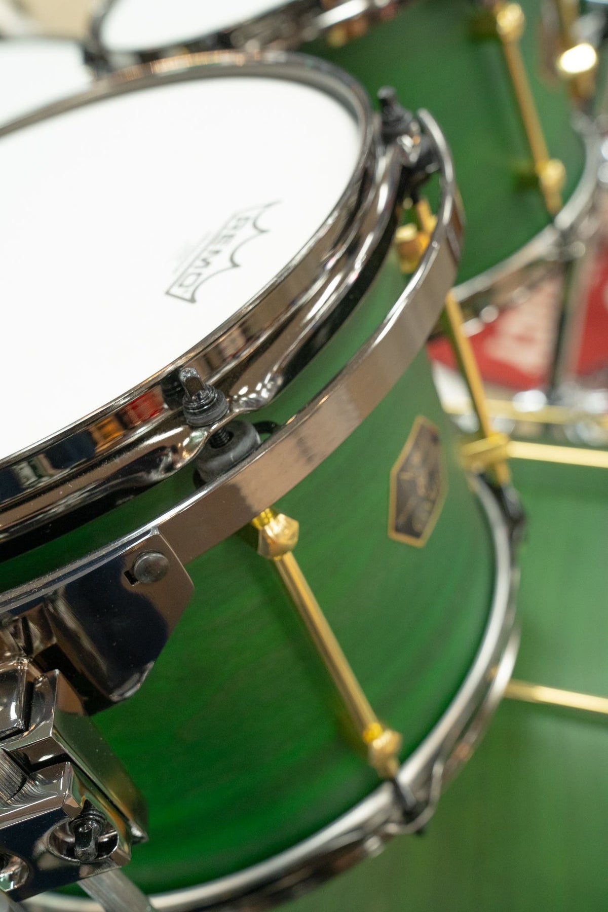 Noble and Cooley Walnut Ply 4pc Drum Kit - Green Stain Matte