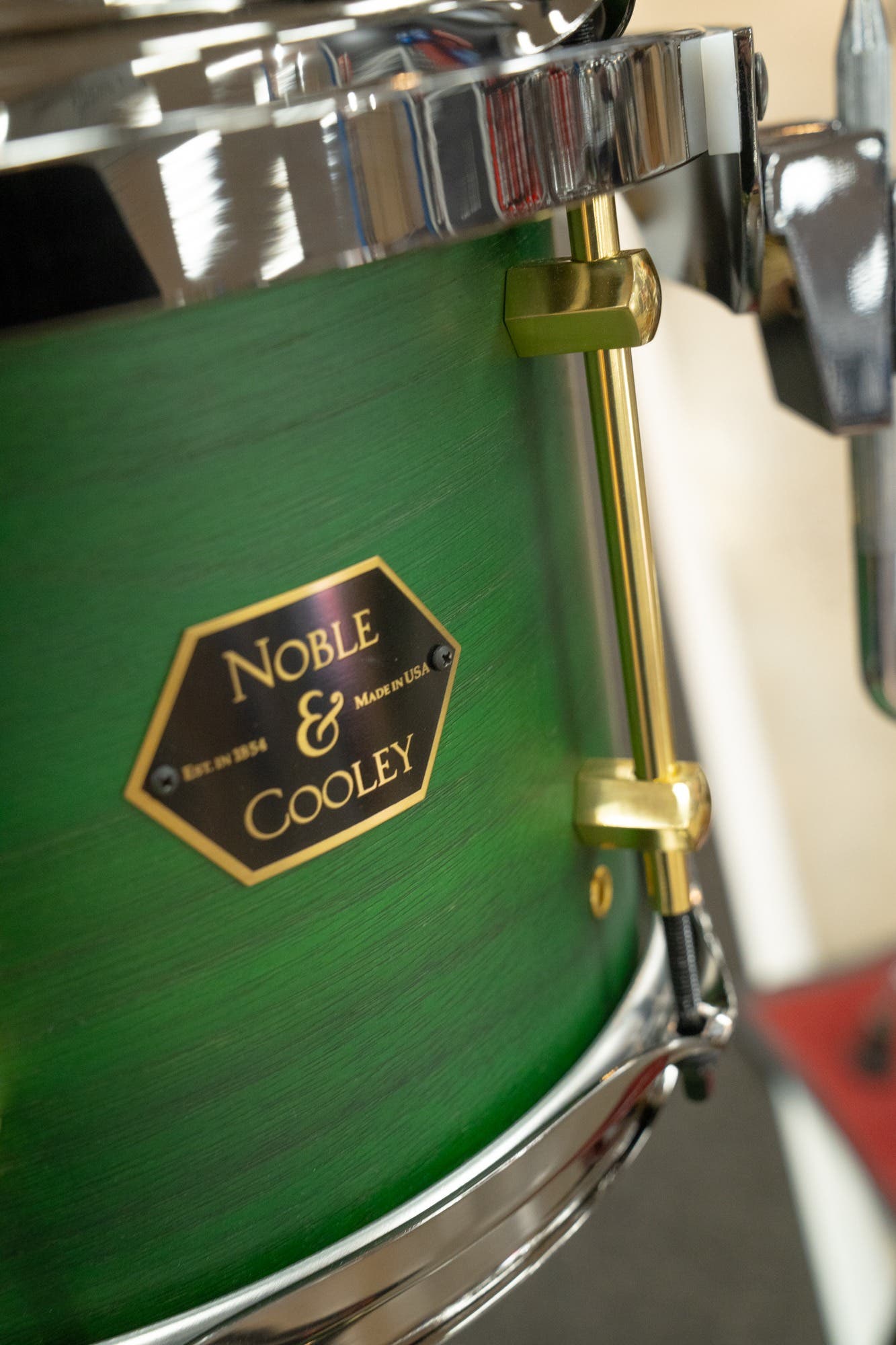 Noble and Cooley Walnut Ply 4pc Drum Kit - Green Stain Matte