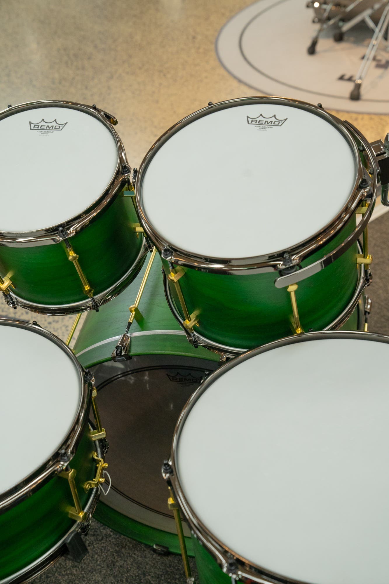 Noble and Cooley Walnut Ply 4pc Drum Kit - Green Stain Matte