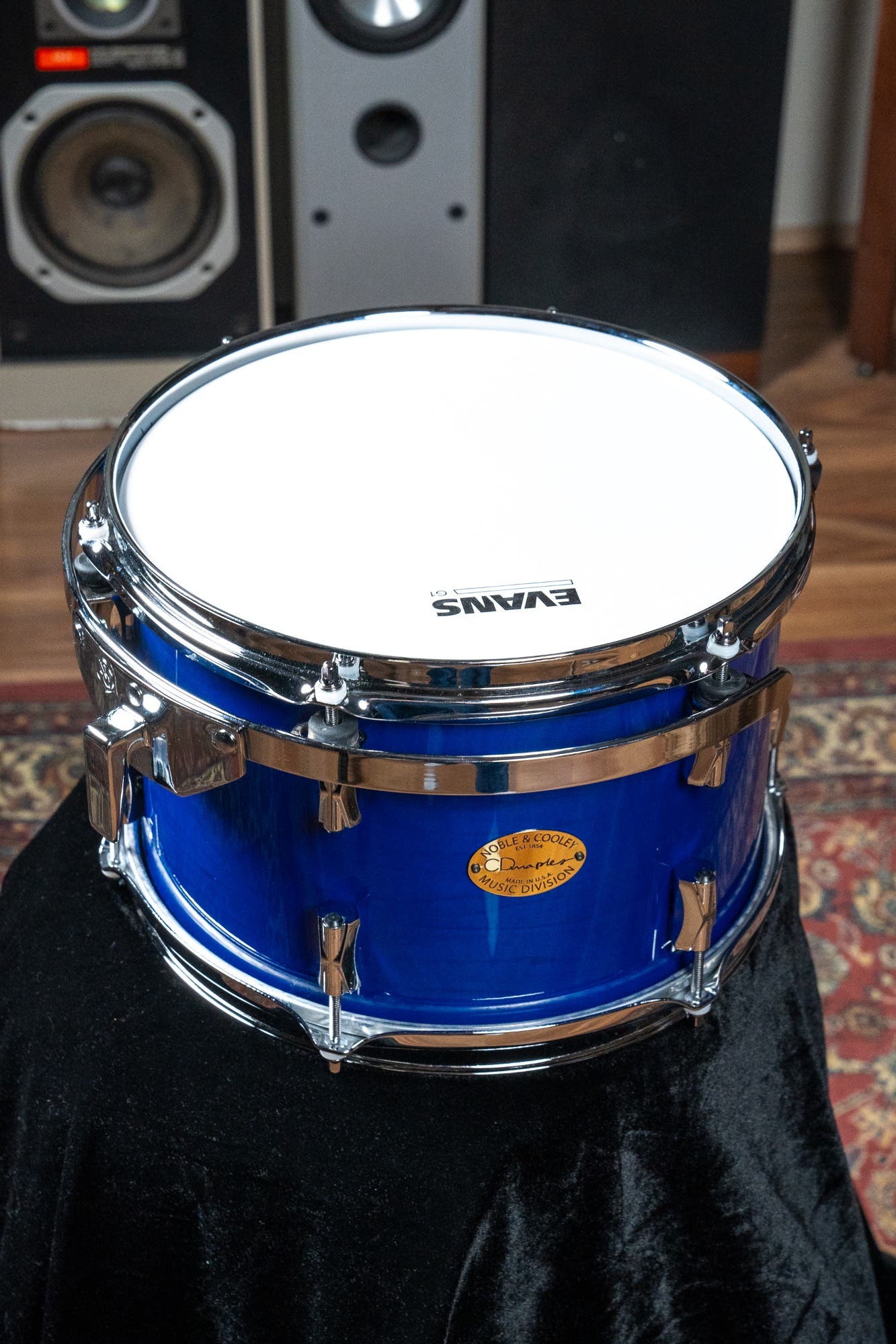 Noble and Cooley 5pc CD Drum Kit - Trans Blue Gloss / Chrome HW (10/12/14/16/22)