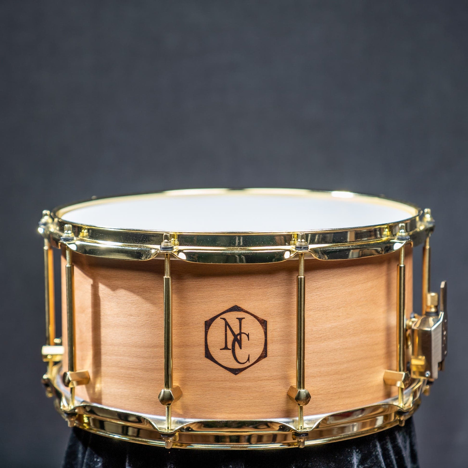 Noble and Cooley 14x7 Classic Beech Snare - Natural Matte - Brass HW / Brass Flanged Hoops / Woodburn Logo
