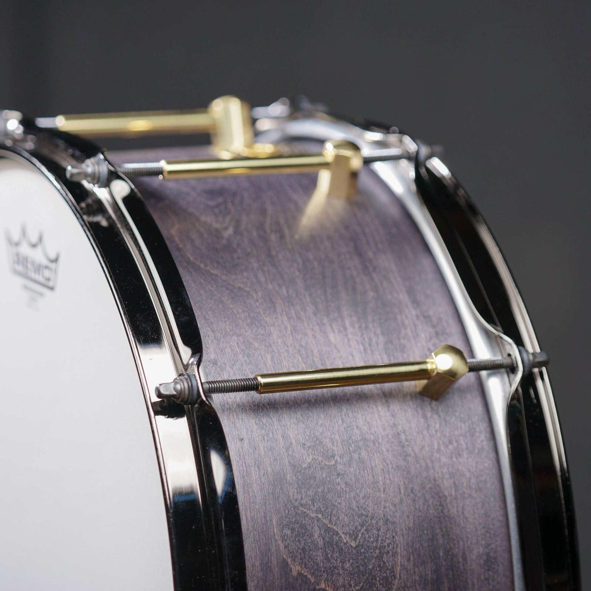 Noble and Cooley 14x6 Classic Maple Snare - Blackwash Matte - Brass HW / Black Flanged Hoops