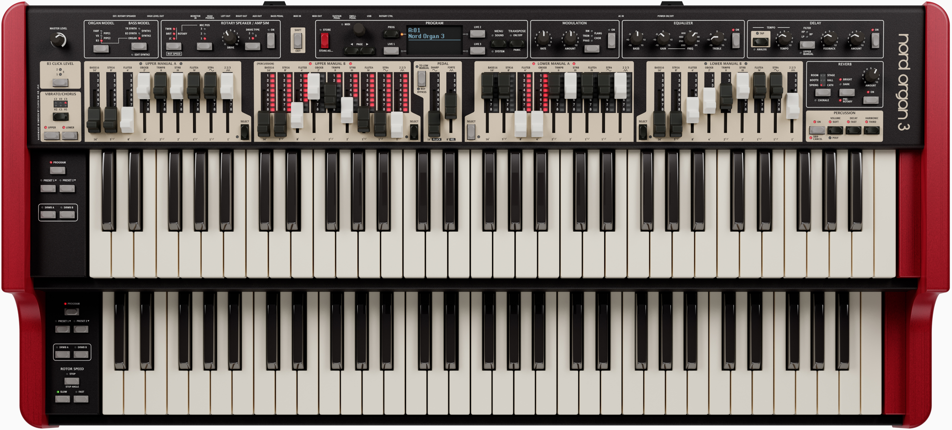 Nord Organ 3 - Dual 61-Key Waterfall, Rotary Sim + USB/MIDI