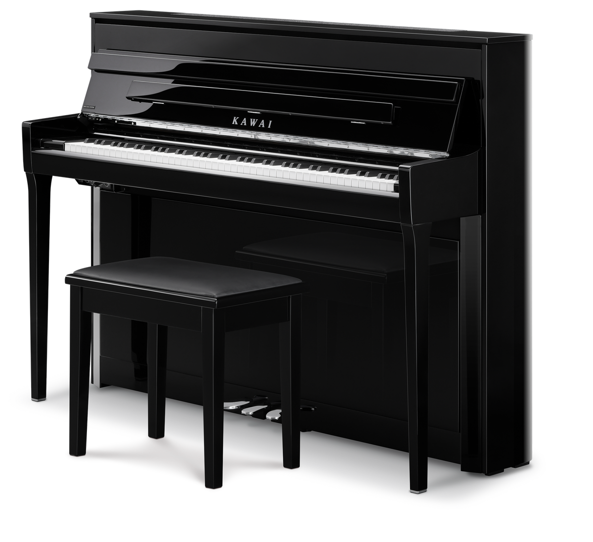 Kawai Novus NV6 Hybrid Digital Piano w/Matching Bench - Polished Ebony