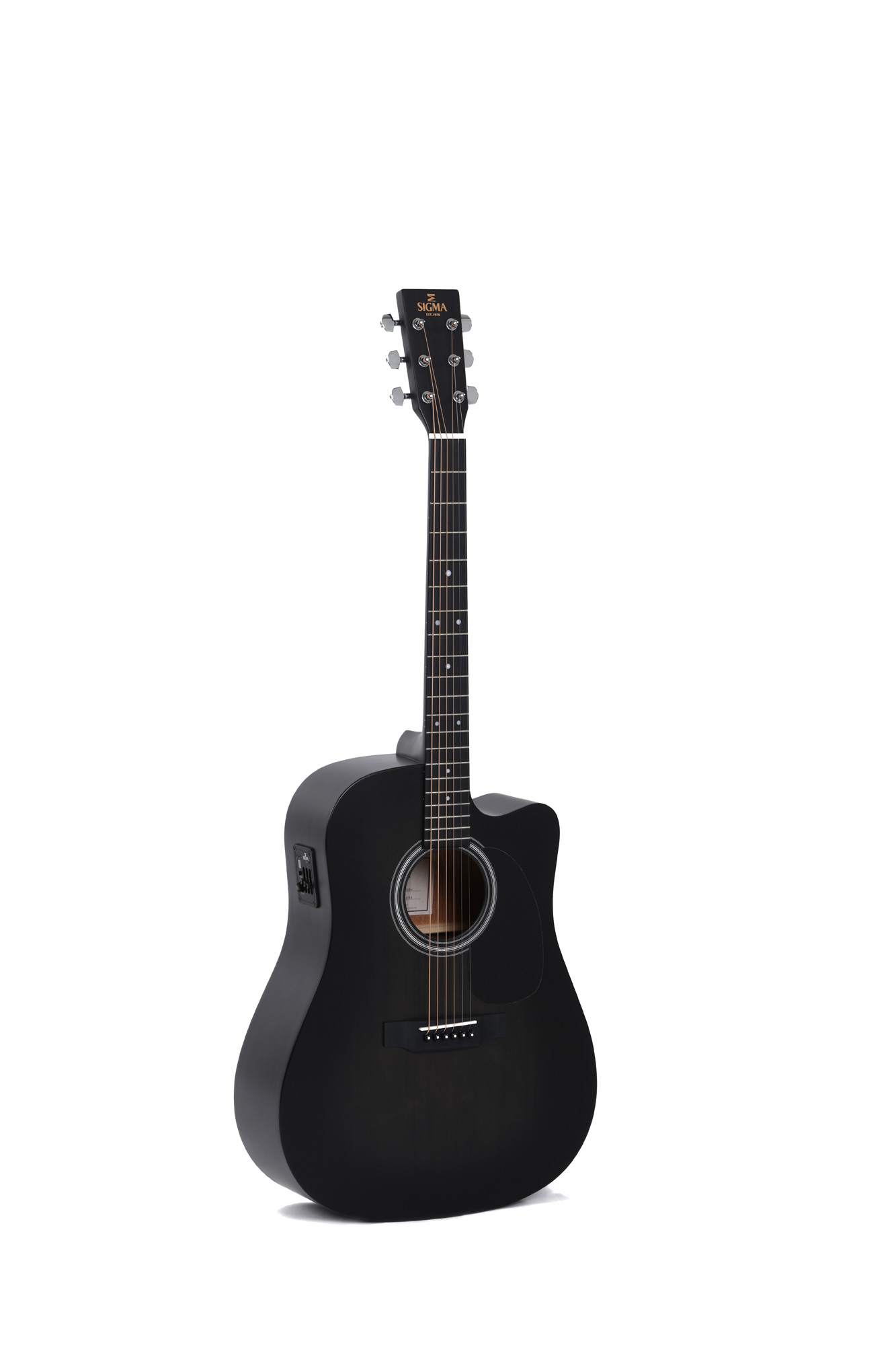 Sigma DMCE-BKB Dreadnaught Acoustic Electric Guitar - Black Burst