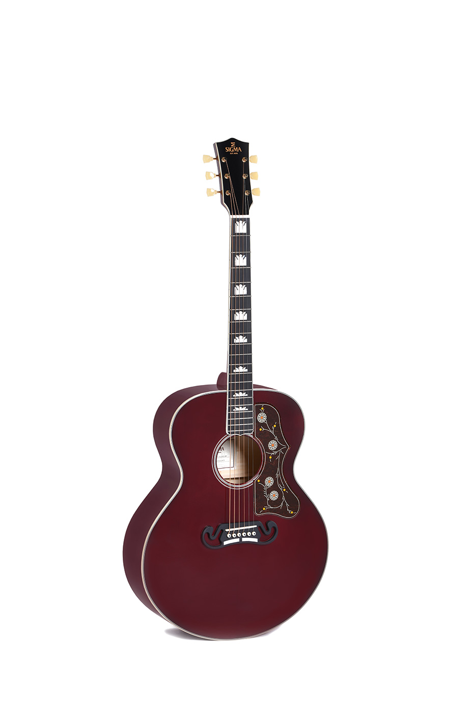 Sigma GJA-SG200 Jumbo Acoustic Electric Guitar - Wine Red
