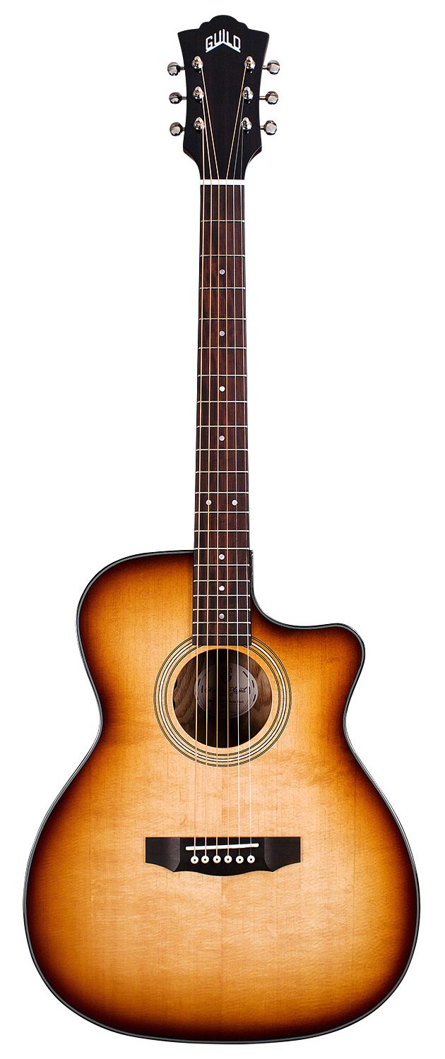 Guild OM-260CE Deluxe Burl Acoustic Guitar - Shaded Edgeburst