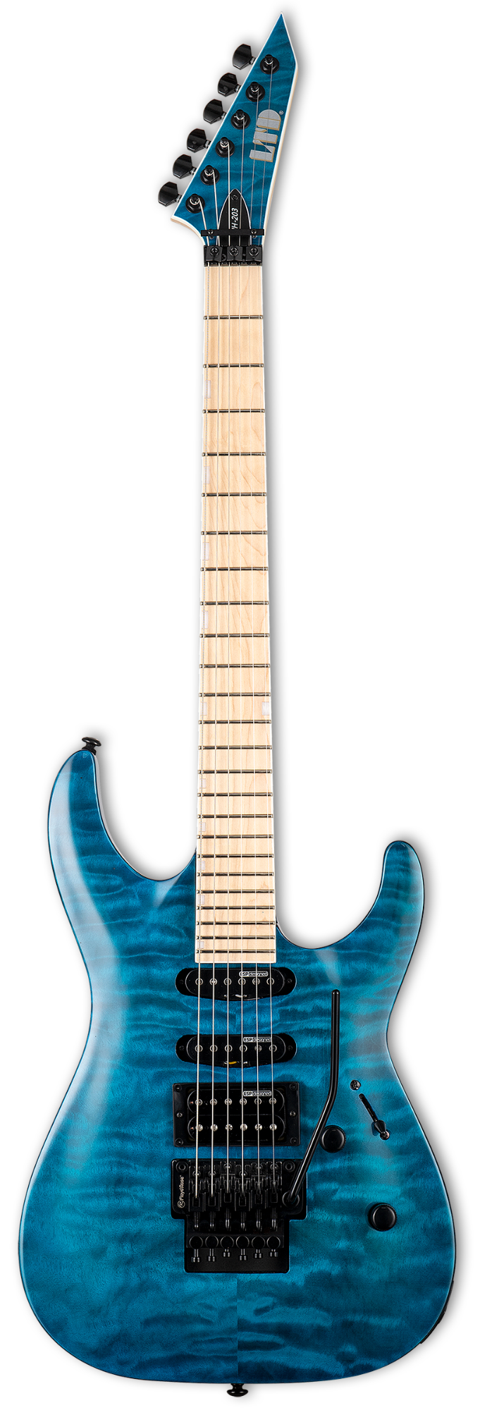 LTD MH-203QM STB Electric Guitar - See Thru Blue