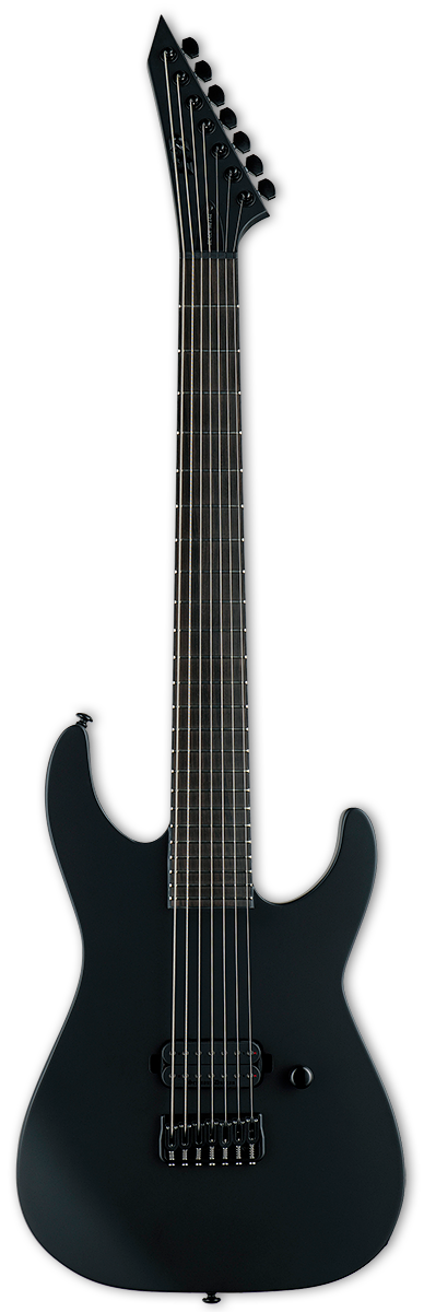 LTD Black Metal M-7HT Baritone Guitar - Black Satin