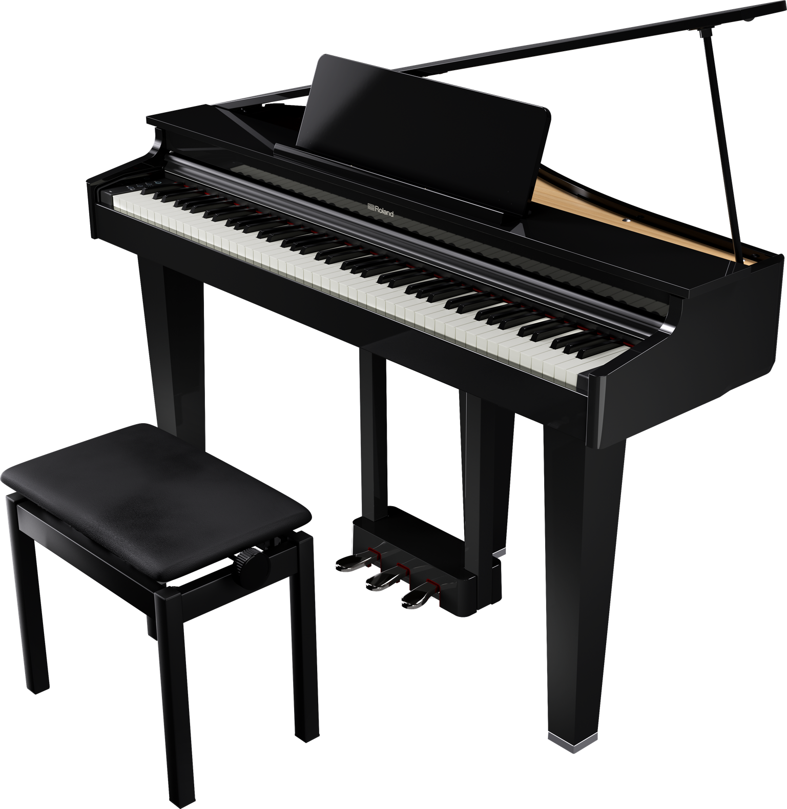 Roland GP-3PE Compact Digital Grand Piano w/Matching Bench - Polished Ebony