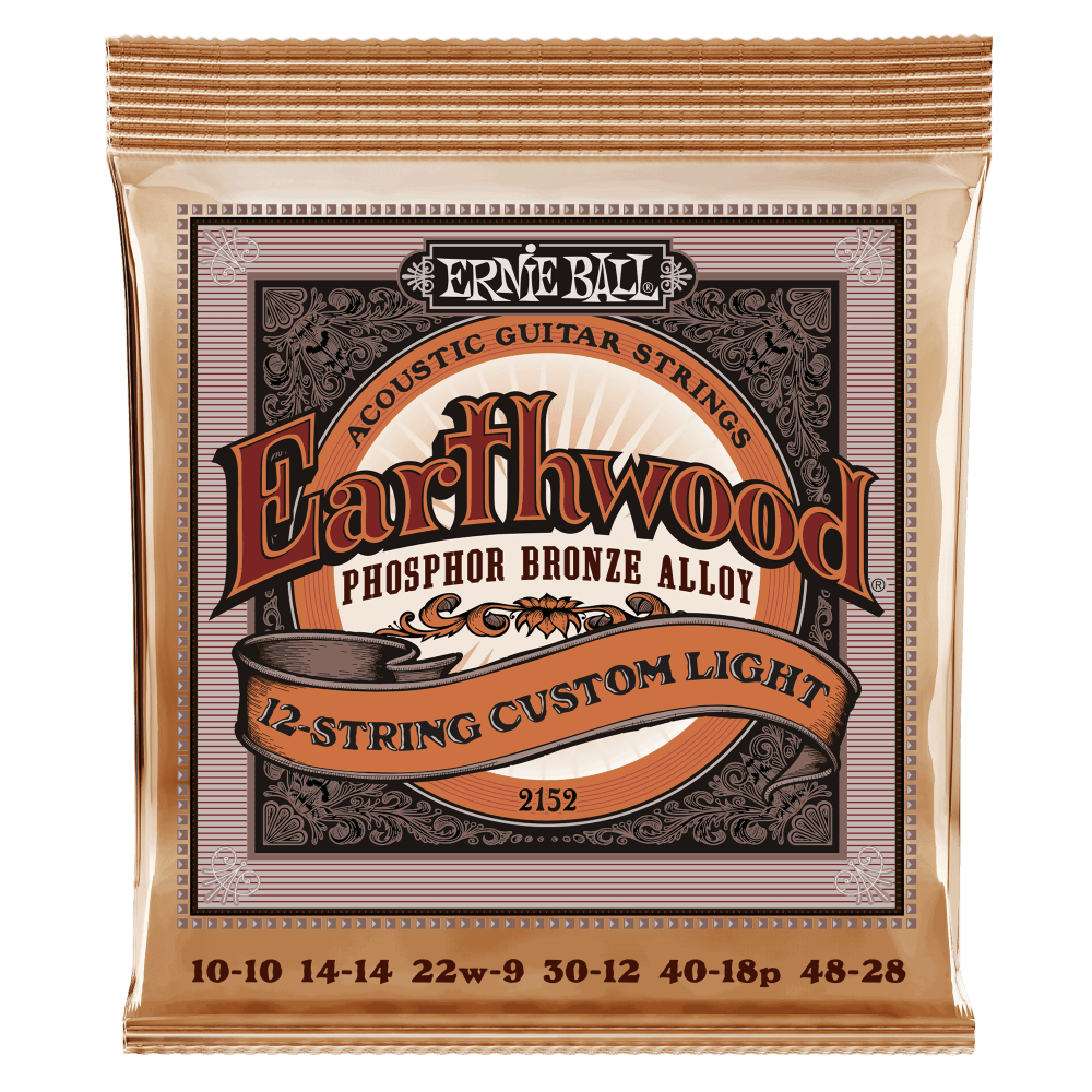 Ernie Ball Earthwood 12-String Acoustic Guitar Strings - Custom Light - 10-48