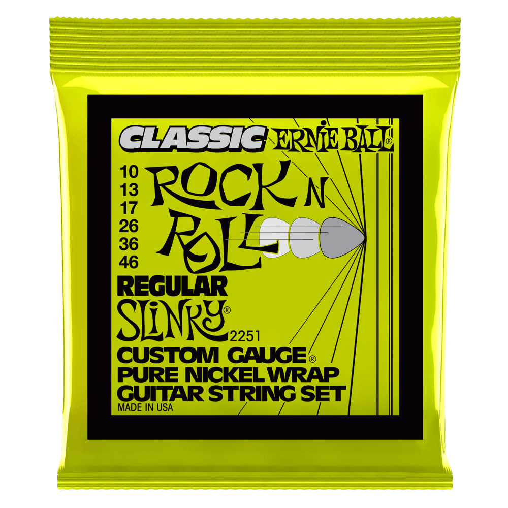Ernie Ball Classic Rock n Roll Electric Strings - Pure Nickel Wrap - 10-46 (2251)