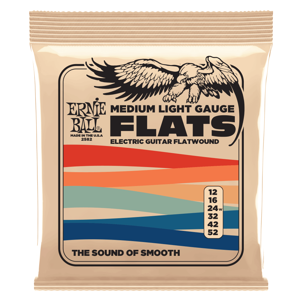 Ernie Ball FLATS Electric Flatwound Strings - Medium - 12-52