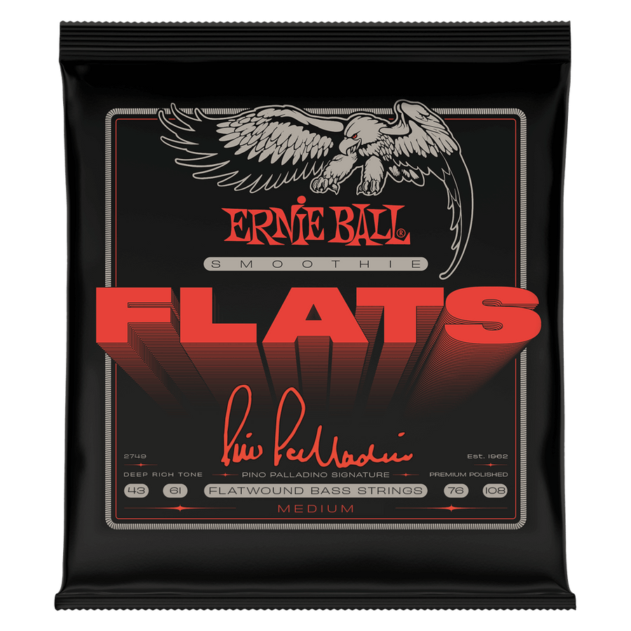 Ernie Ball Pino Palladino Smoothie Flats Electric Bass Strings - 43-108 Gauge (Medium)