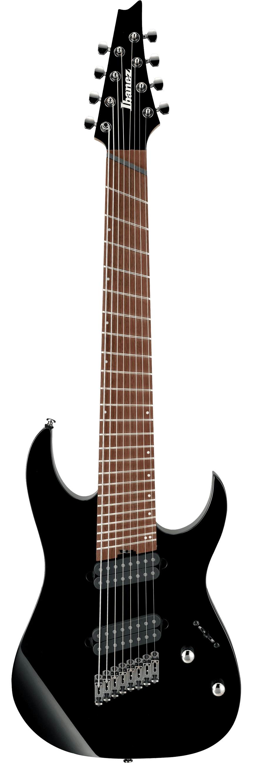 Ibanez RGMS8 BK 8 String Multiscale Electric Guitar - Black