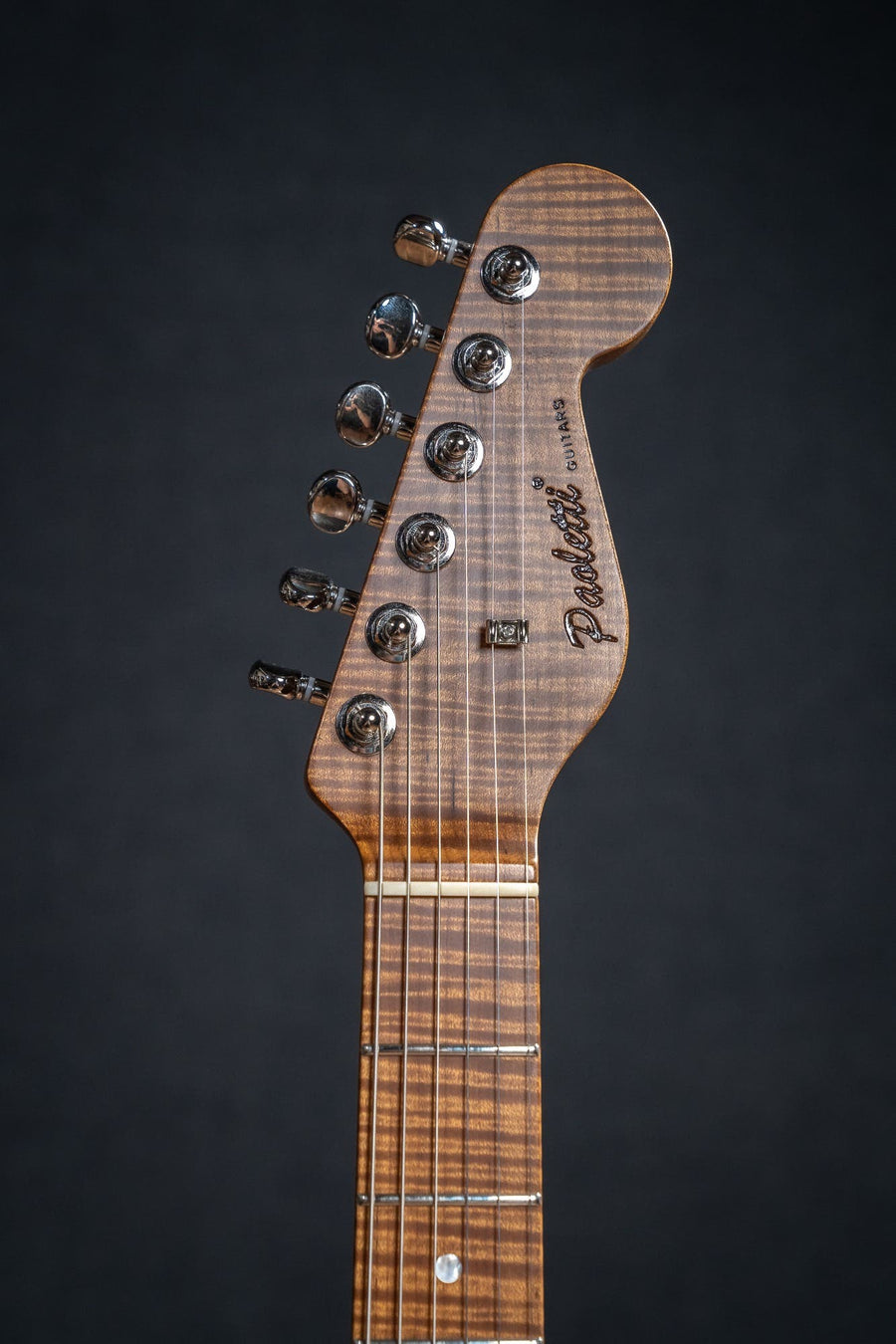 Paoletti Loft Alfa HSS - Flame Maple Neck - Heavy Black over Sunburst (no guard)