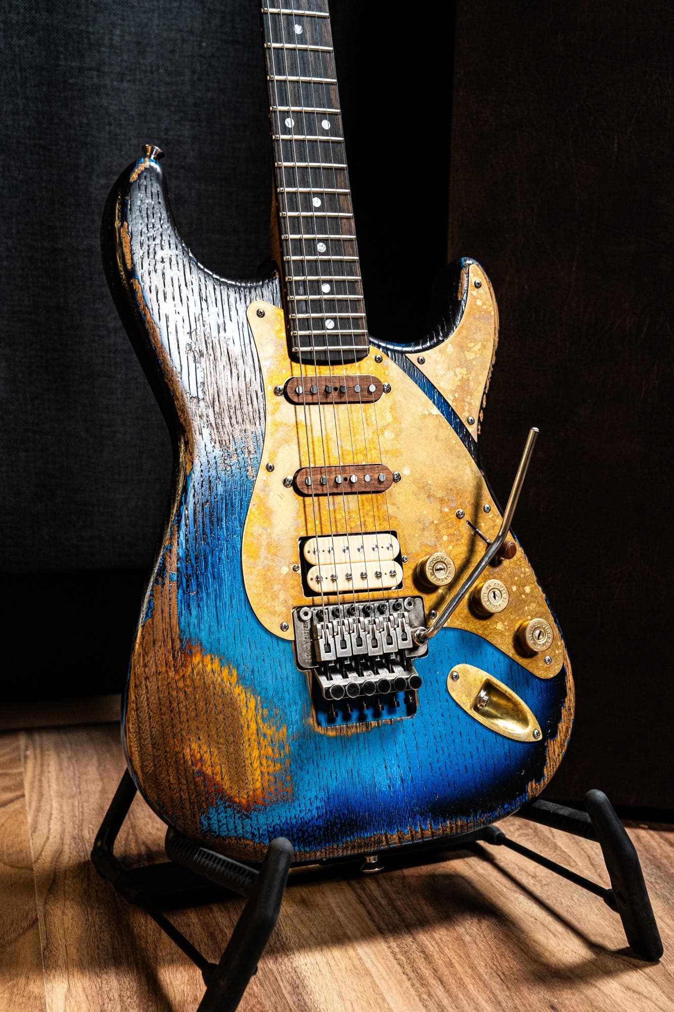Paoletti Custom Alfa HSS FR - Heavy Deep Blue / Sunburst