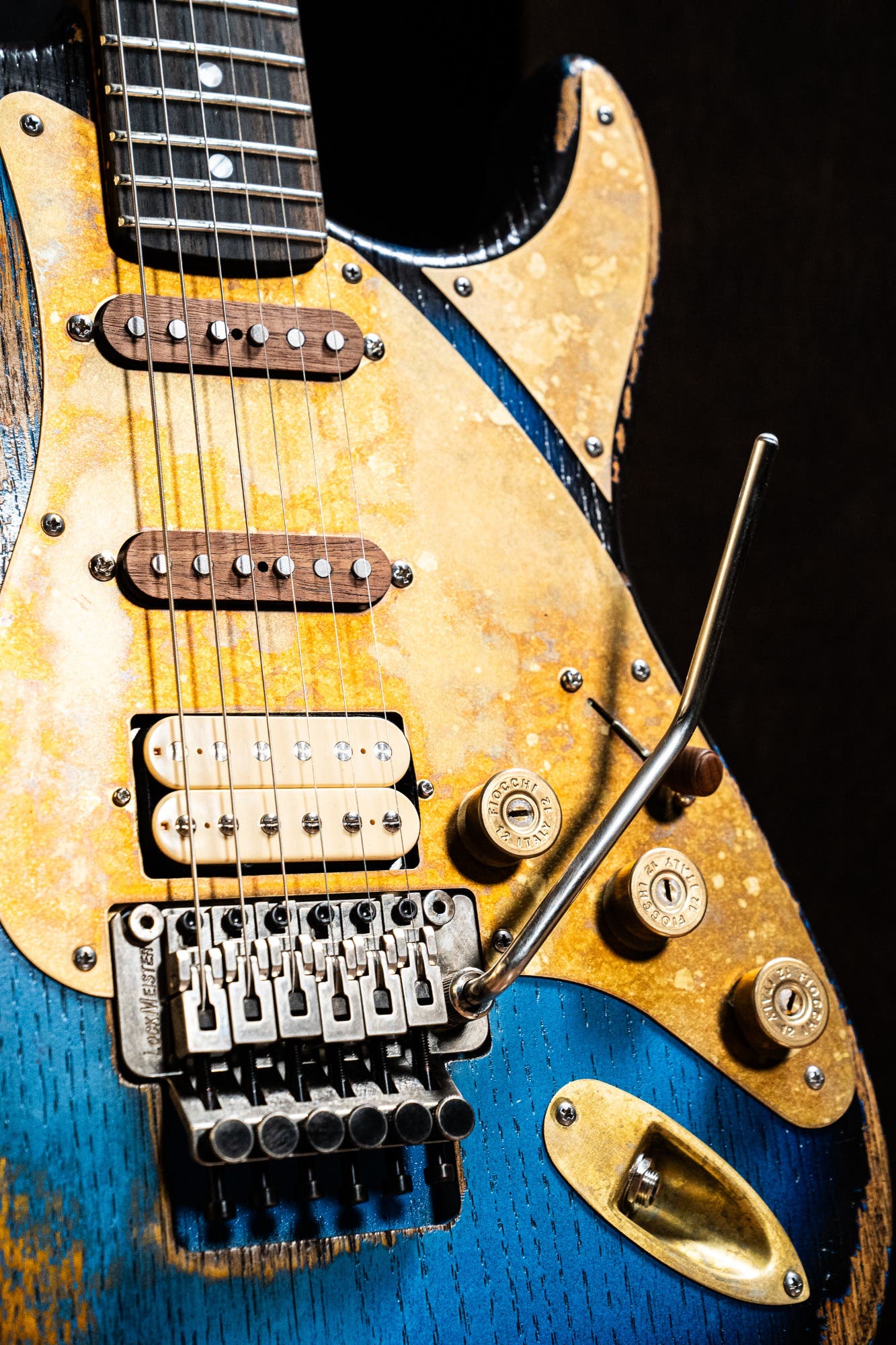 Paoletti Custom Alfa HSS FR - Heavy Deep Blue / Sunburst