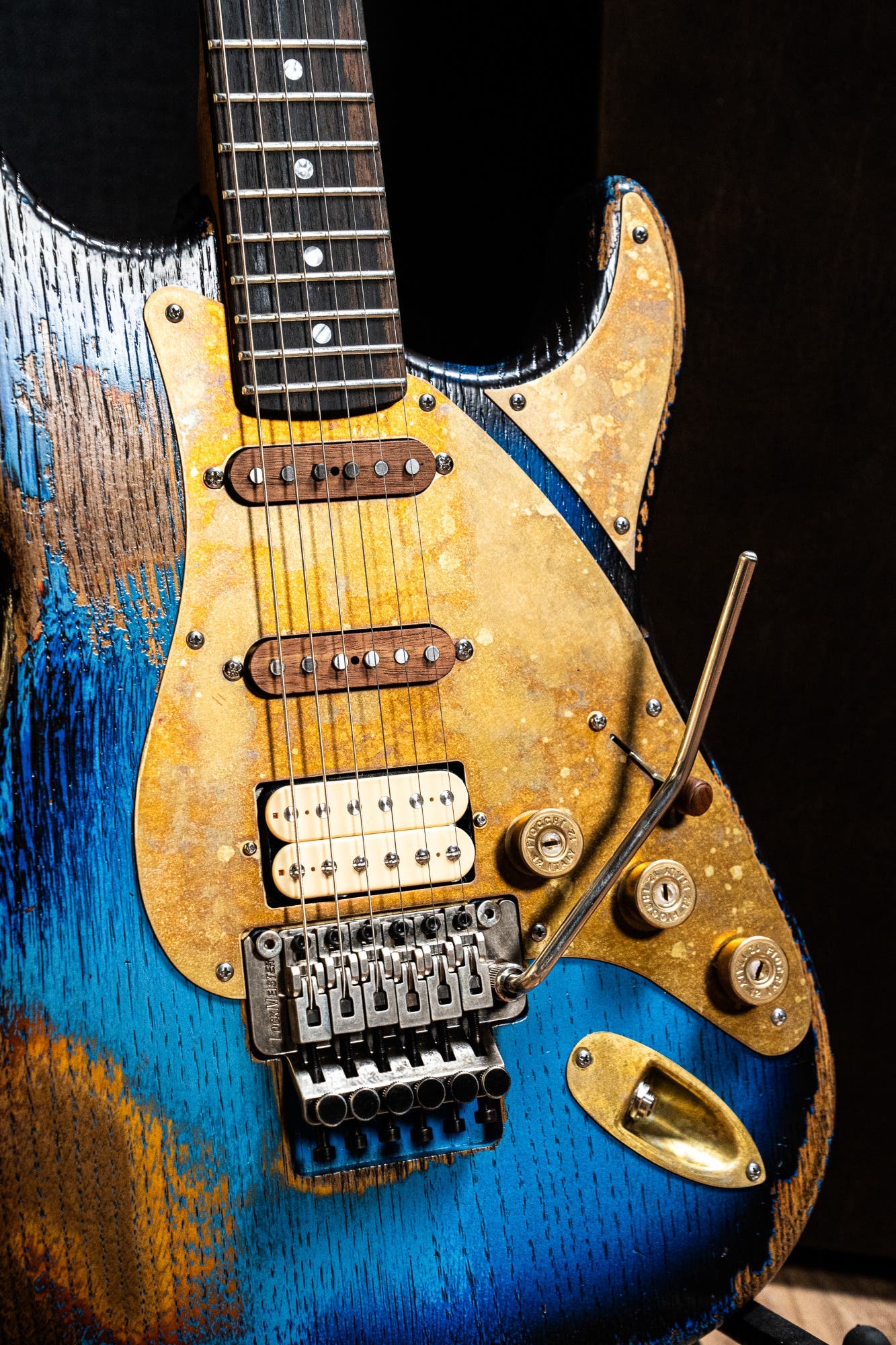 Paoletti Custom Alfa HSS FR - Heavy Deep Blue / Sunburst