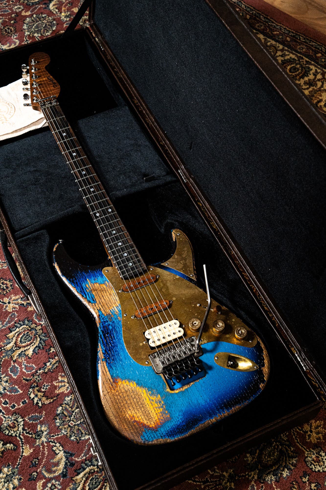 Paoletti Custom Alfa HSS FR - Heavy Deep Blue / Sunburst