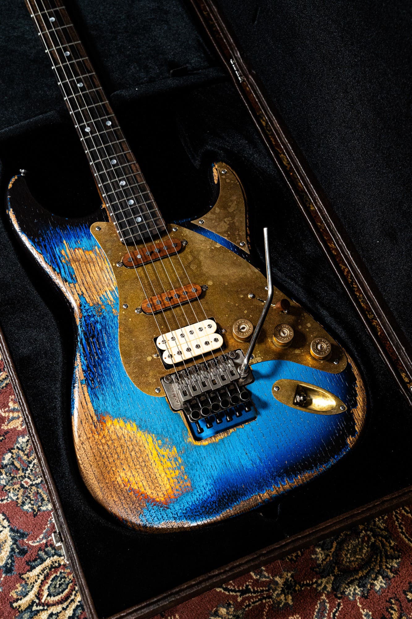 Paoletti Custom Alfa HSS FR - Heavy Deep Blue / Sunburst
