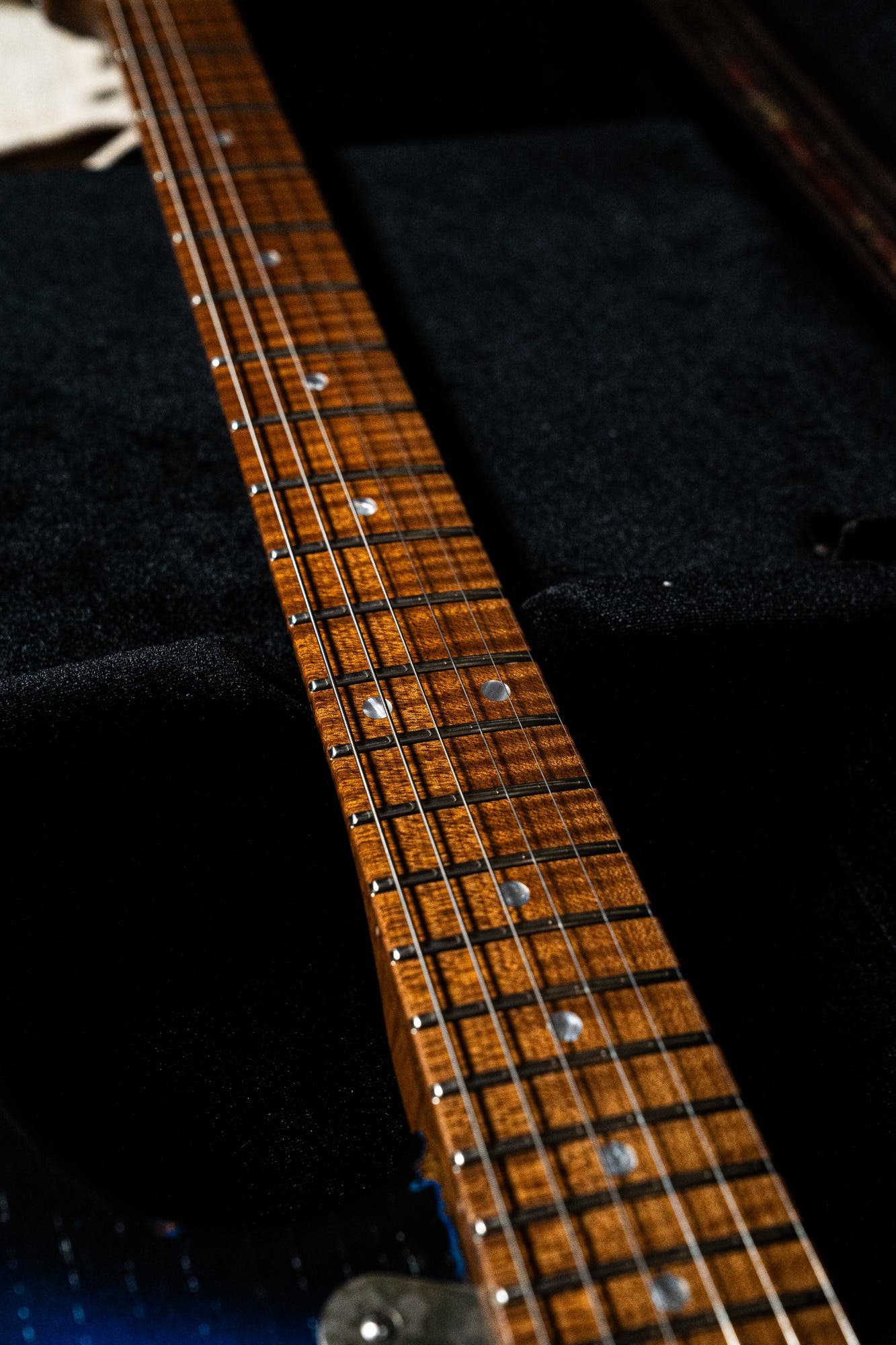 Paoletti Loft Alfa HSS - Flame Maple Neck -  Heavy Deep Blue / Sunburst