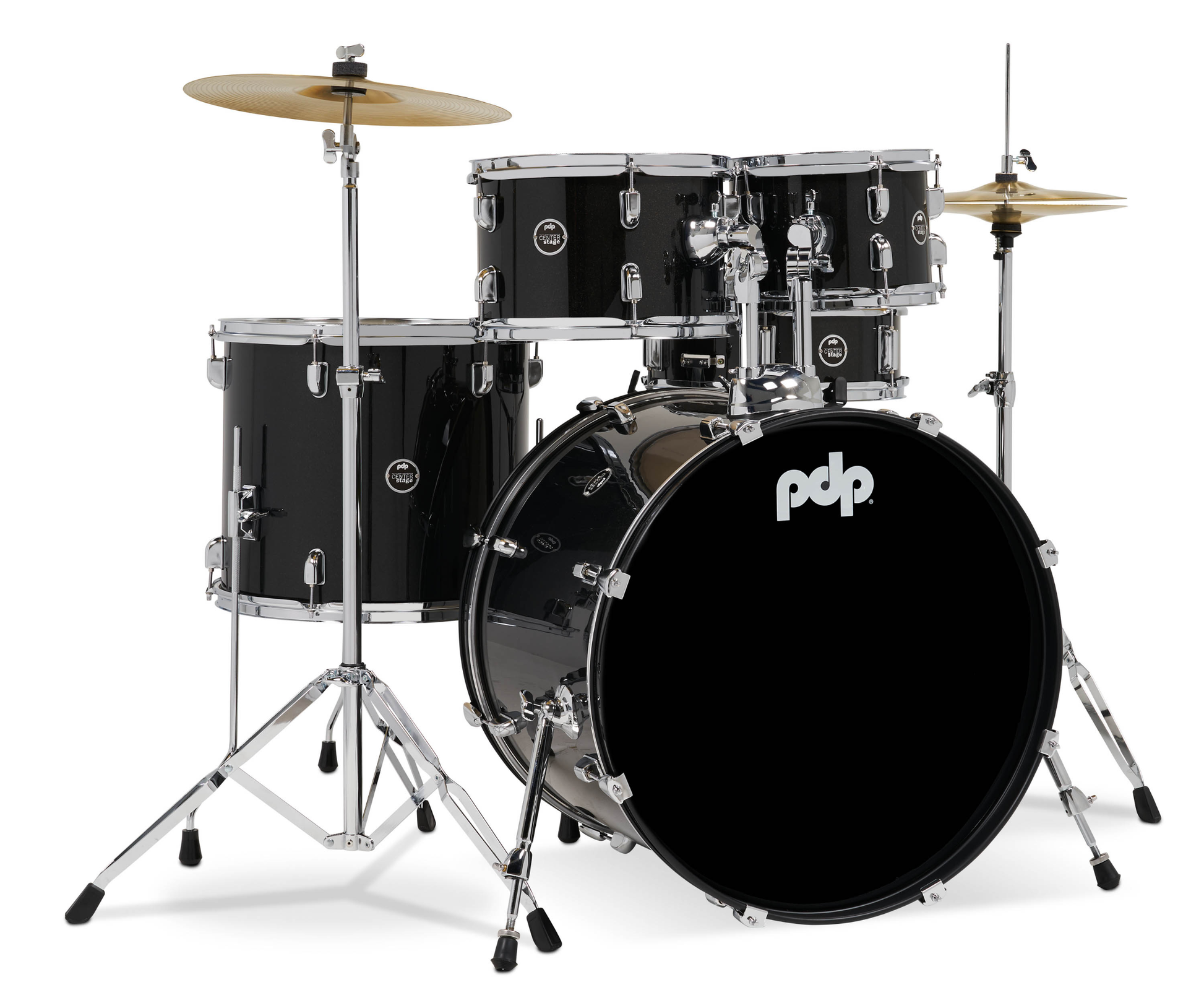 PDP CenterStage 22" 5pc Drum Kit w/HW + Cymbals - Iridescent Black Sparkle