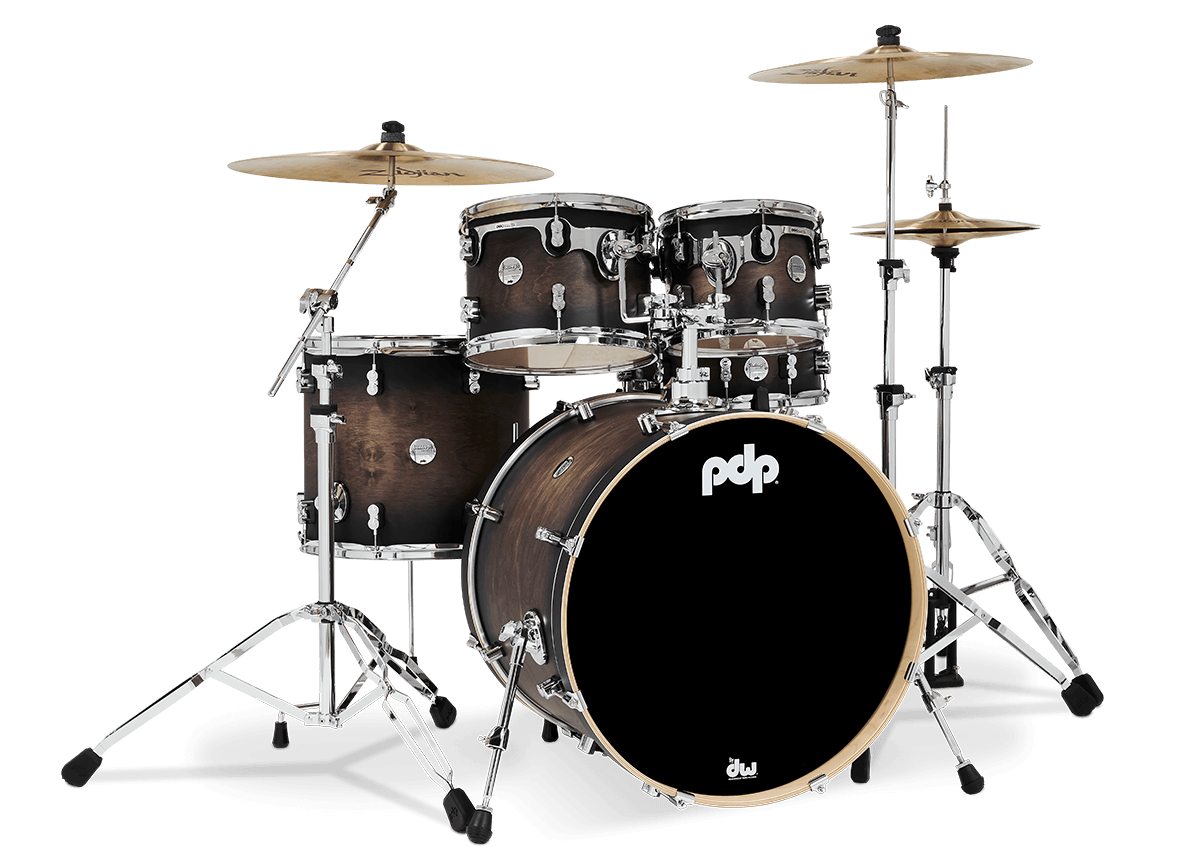 PDP Concept Maple 5-piece Drum Kit - Shell Pack w/HW815 Pack - Satin Charcoal Burst