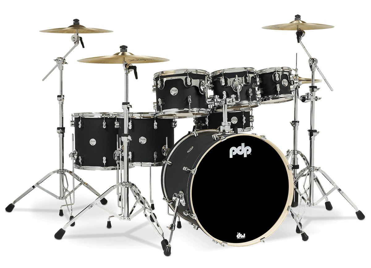 PDP Concept Maple 7-piece Drum Kit - Shell Pack w/HW815 Pack - Satin Black
