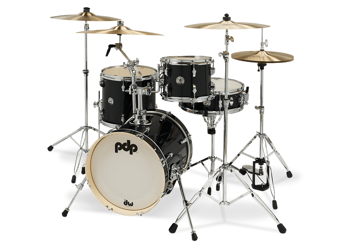 PDP New Yorker 4pc Compact Drum Kit - Shell Pack - Black Onyx Sparkle