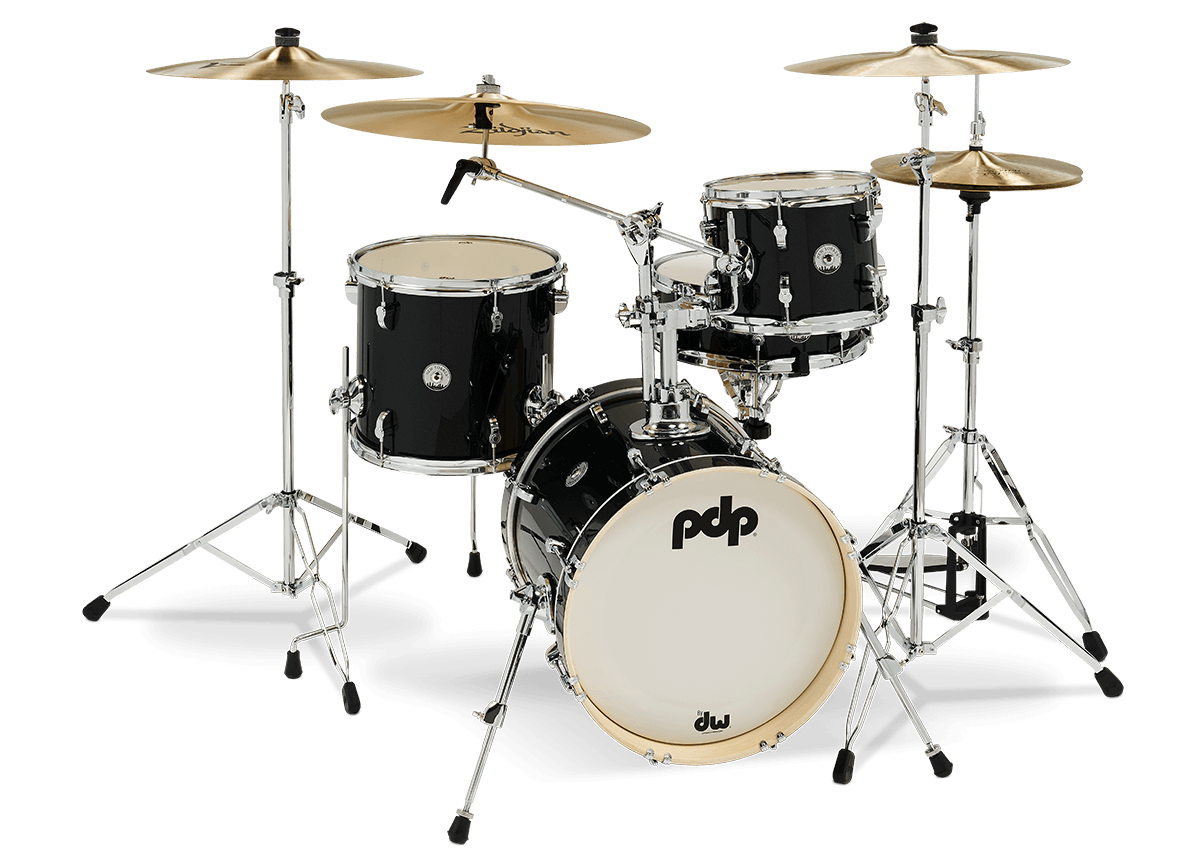 PDP New Yorker 4pc Compact Drum Kit - Shell Pack - Black Onyx Sparkle