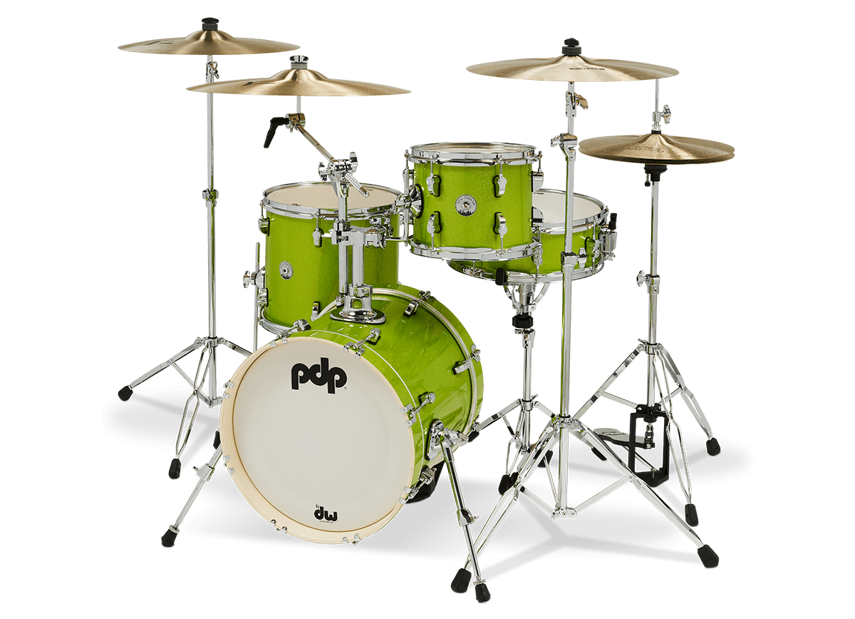 PDP New Yorker 4pc Compact Drum Kit - Shell Pack - Electric Green Sparkle