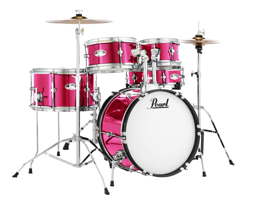 Pearl Roadshow Junior Drum Kit w/Cymbals - Metallic Pink
