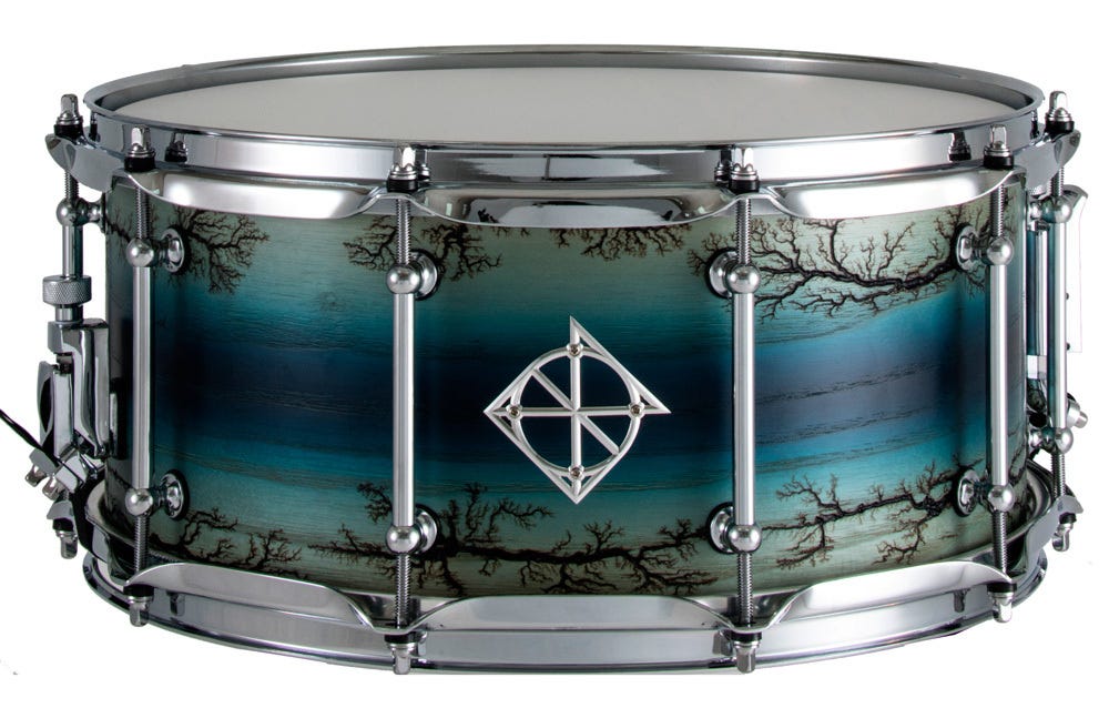 Dixon Artisan Series 14 x 6.5" Ash Snare Drum - Enchanted Blue Reverse Burst