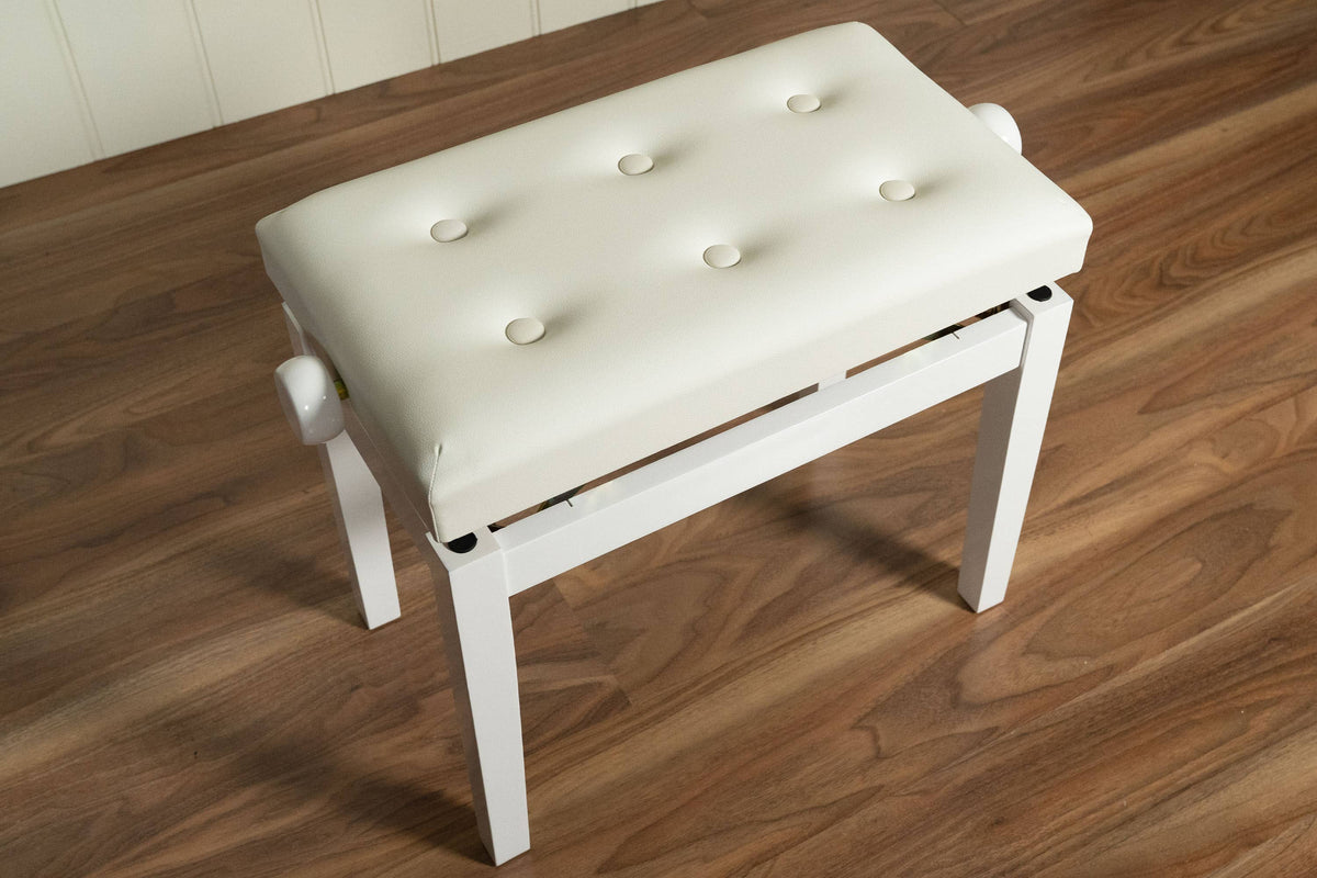 Conner PJ009W Adjustable Piano Bench - Gloss White