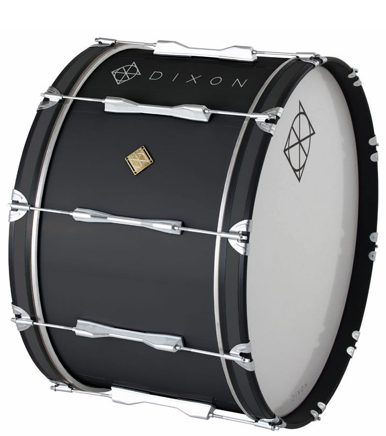 Dixon Wood Marching 24 x 14" Bass Drum - Black