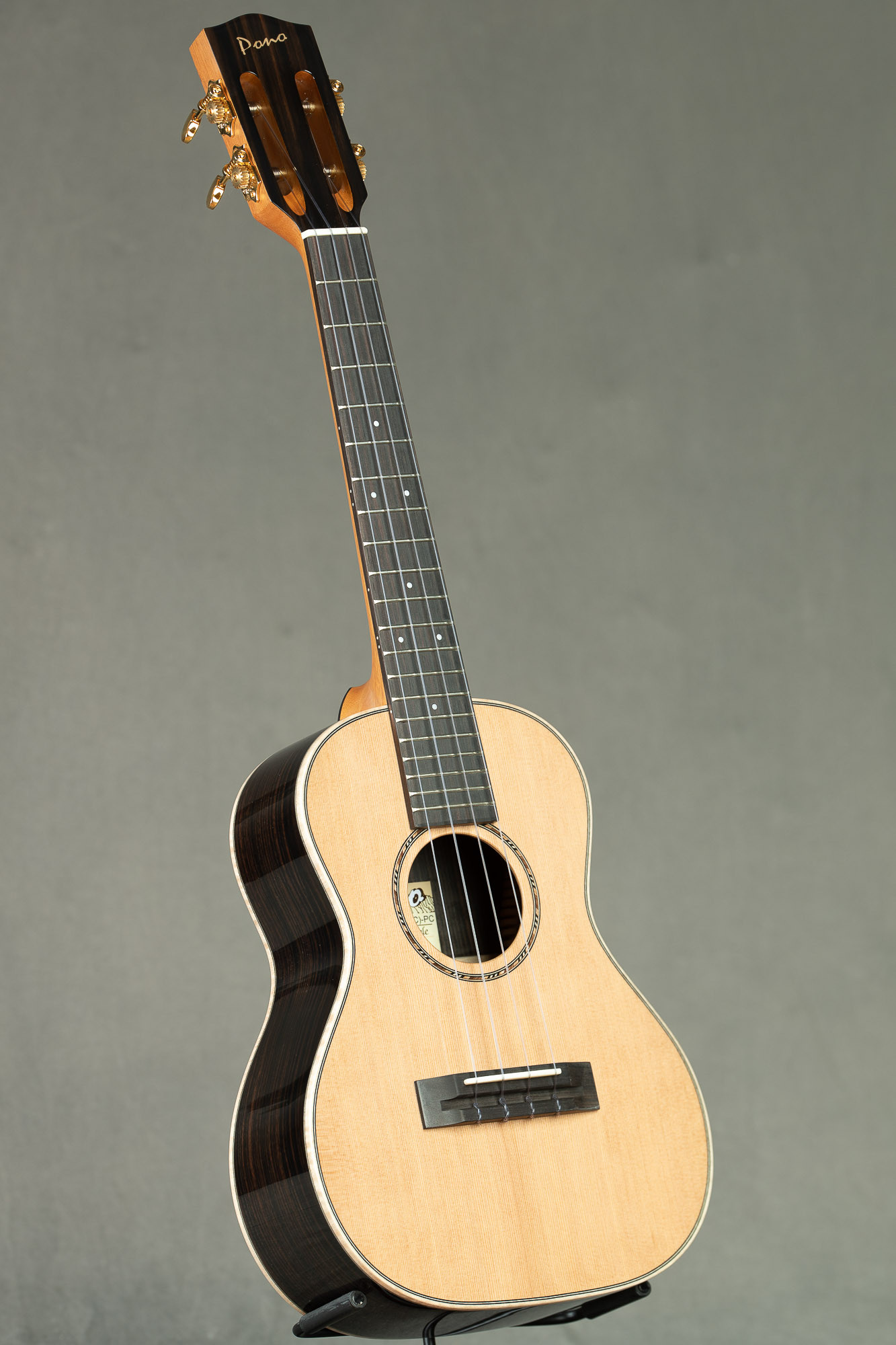 Pono ETSH Pro Classic Tenor Ukulele - Solid Cedar / Ebony - Slotted Headstock