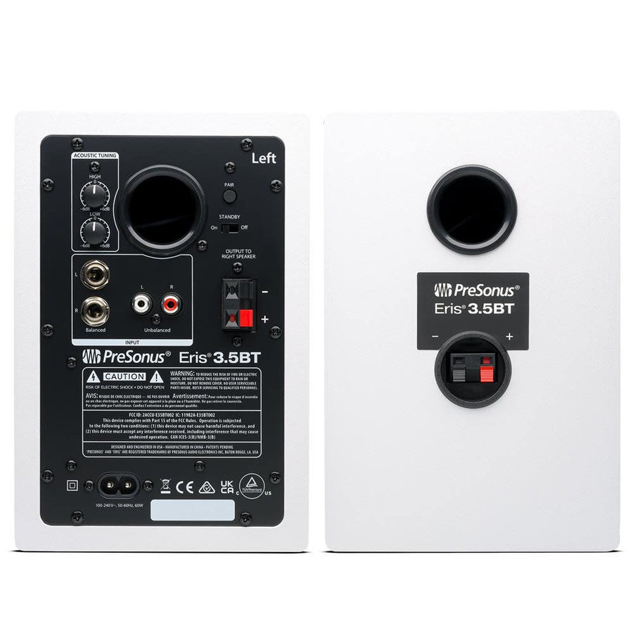 PreSonus Eris 3.5BT WHITE 2ND GEN 3.5 inch Bluetooth Active Media Monitors (PAIR)