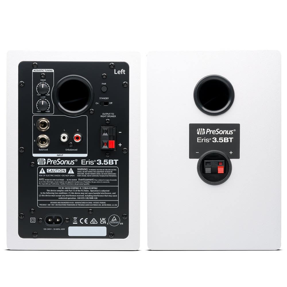 PreSonus Eris 3.5BT WHITE 2ND GEN 3.5 inch Bluetooth Active Media Monitors (PAIR)