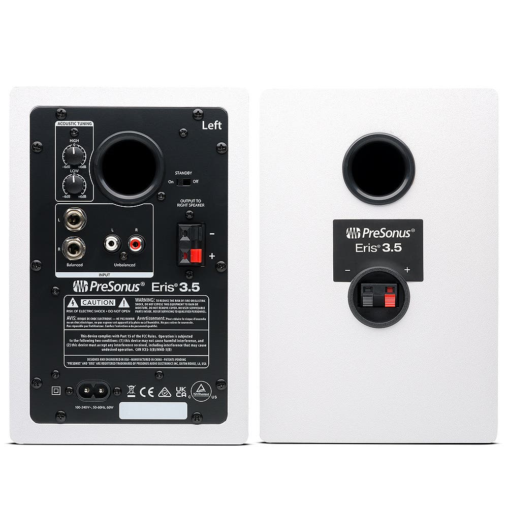 PreSonus Eris 3.5 WHITE 2ND GEN 3.5 inch Active Media Reference Monitors (PAIR)