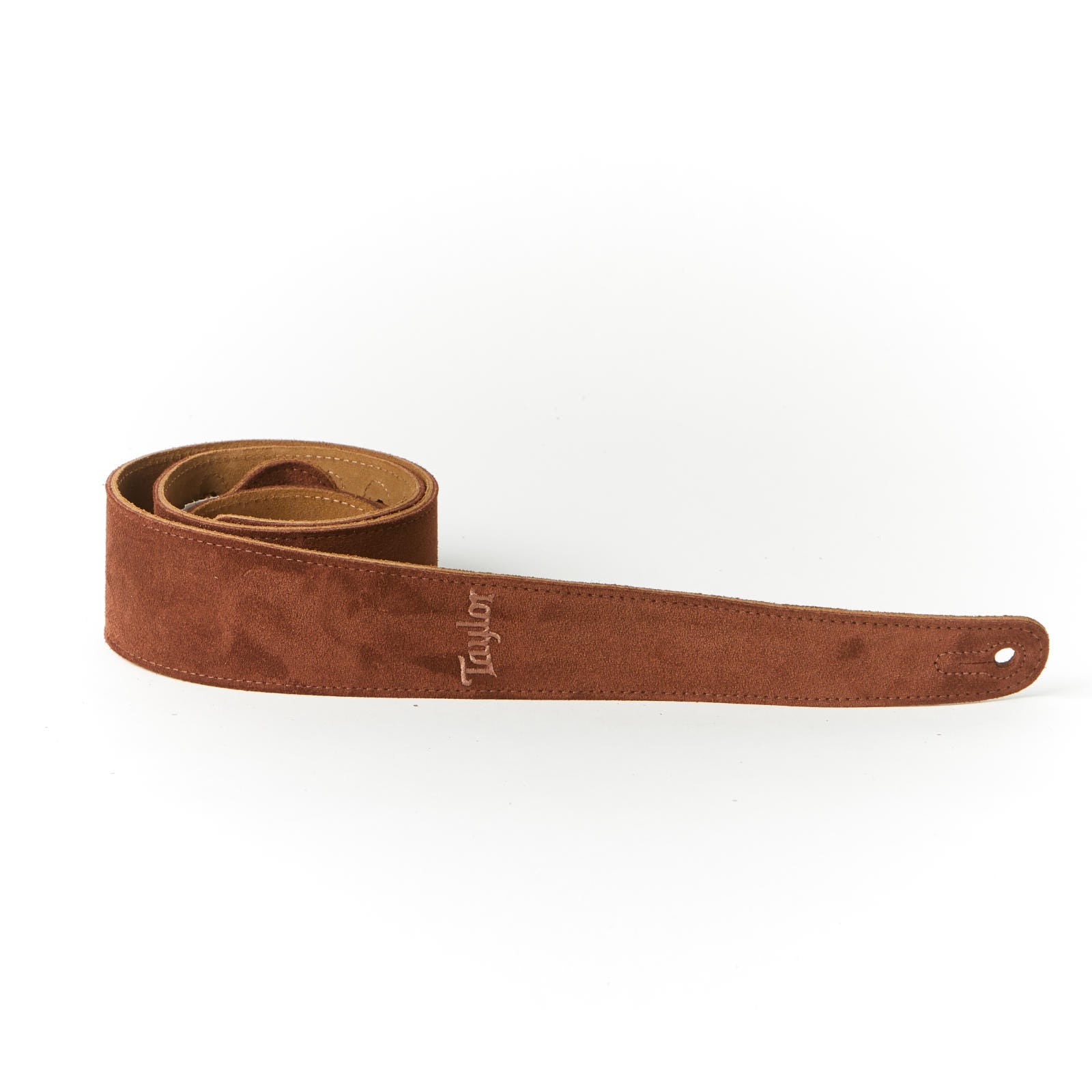 Taylor Suede 2.5" Guitar Strap - Choc Brown - Embroidered Logo
