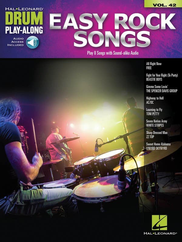 Easy Rock songs Drum Playalong V42 / (Hal Leonard)