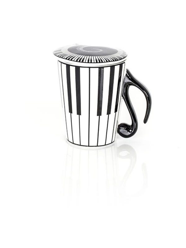 Pure Tone Mug w/Lid - Keyboard Pattern