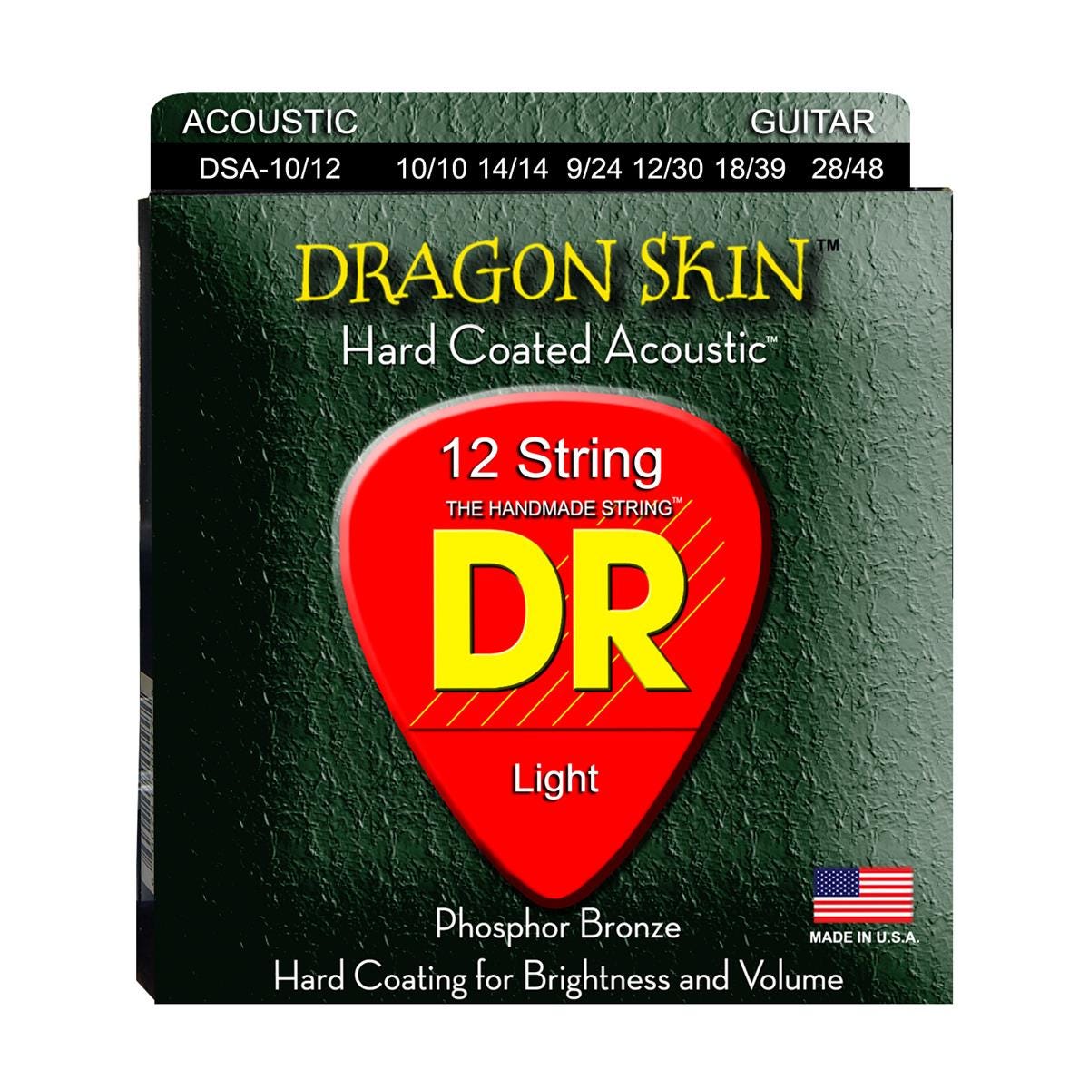 DR Strings 'Dragon Skin' Coated Acoustic 12-String Set - 10-48