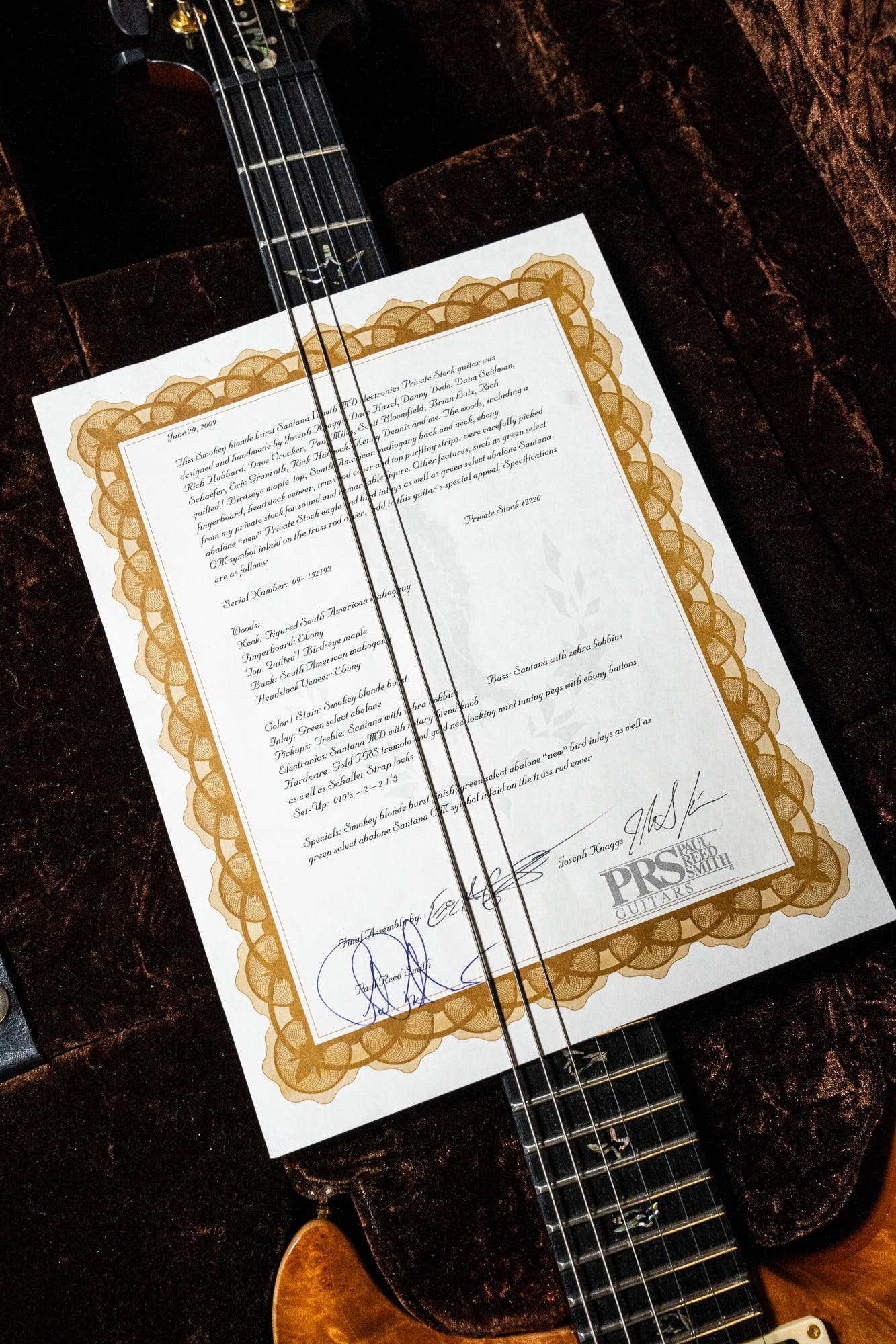 PRS 2009 Private Stock #2220 Santana Signature - Pre-Owned (s/no. 09 152193)