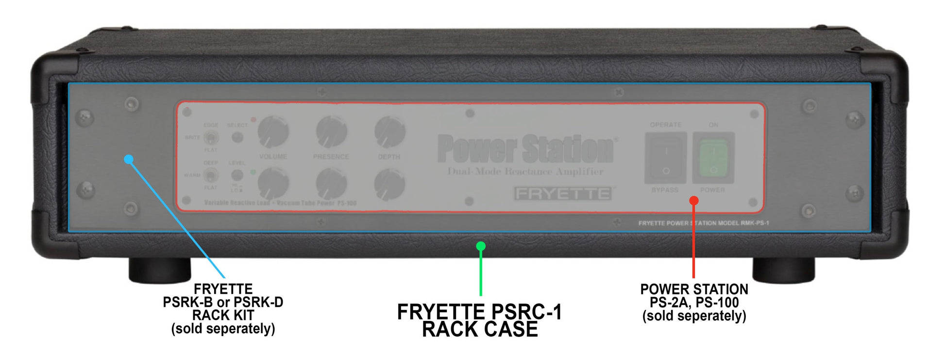 Fryette PSRC-1 Amp Head Style 2U Rack Case for PS-2 / PS-100