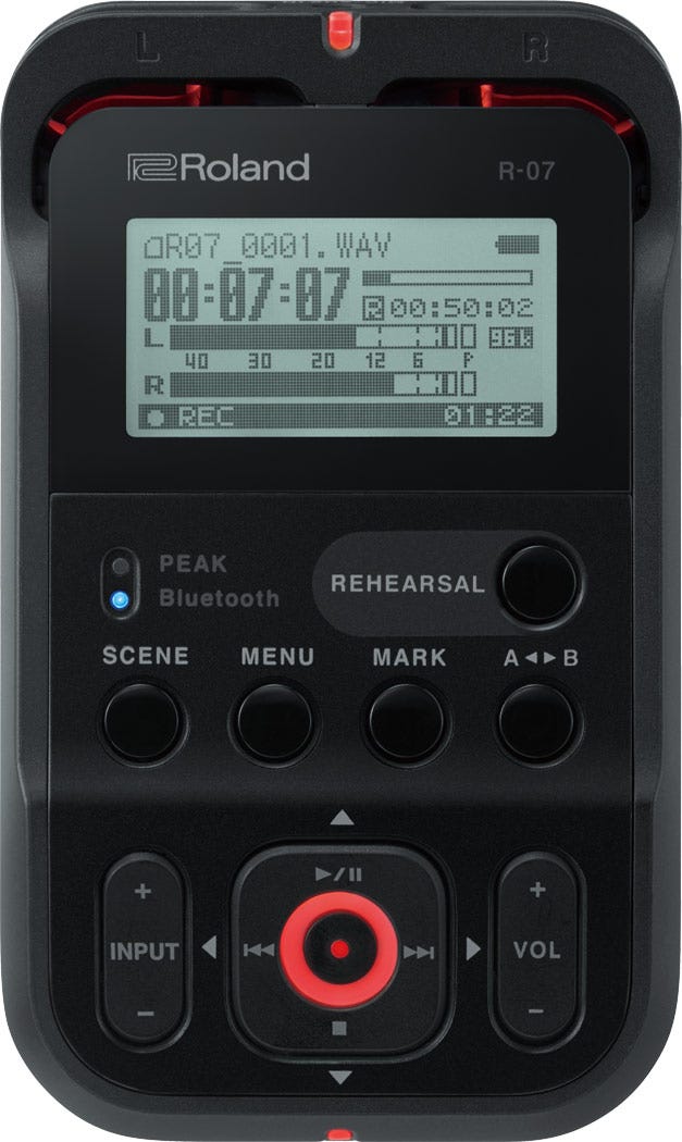 Roland R07 Hi-Resolution Audio Recorder - Black