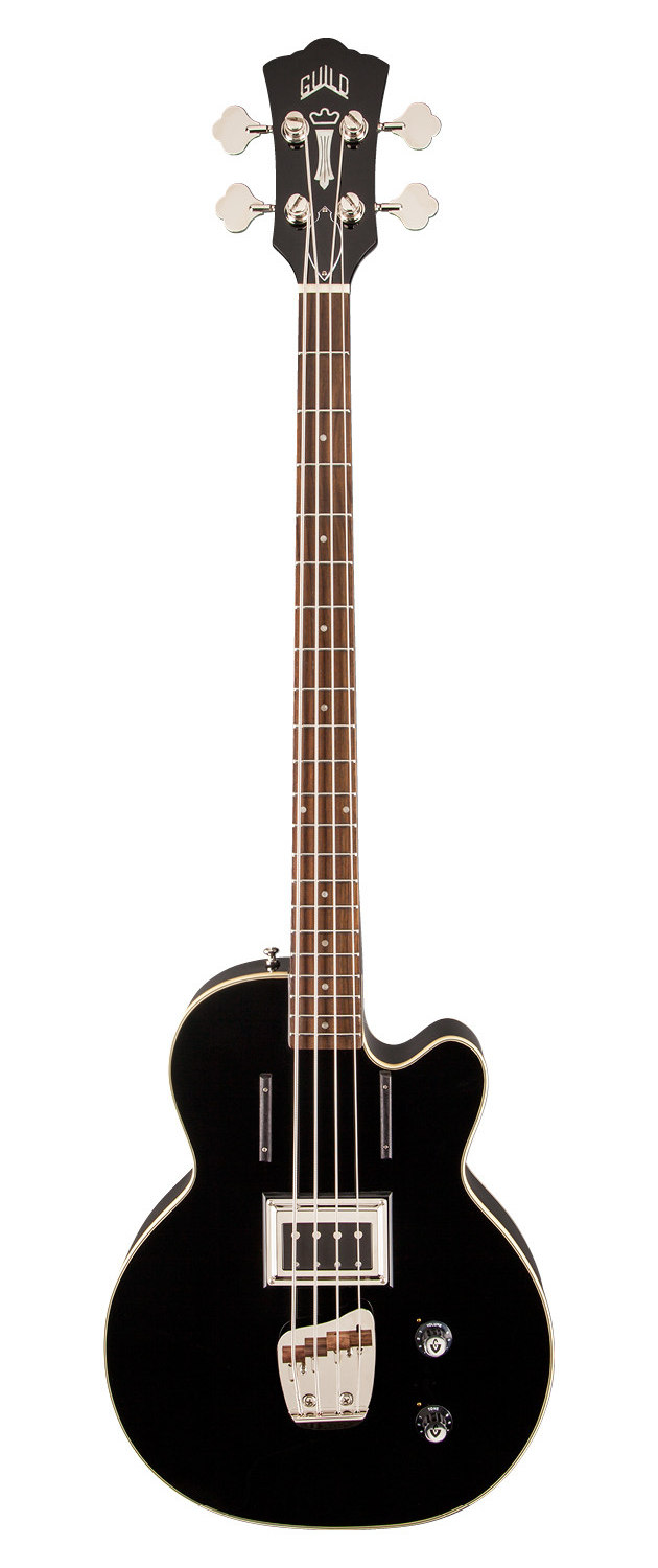 Guild M85 Semi-Chambered Singlecut Bass w/Case - Black